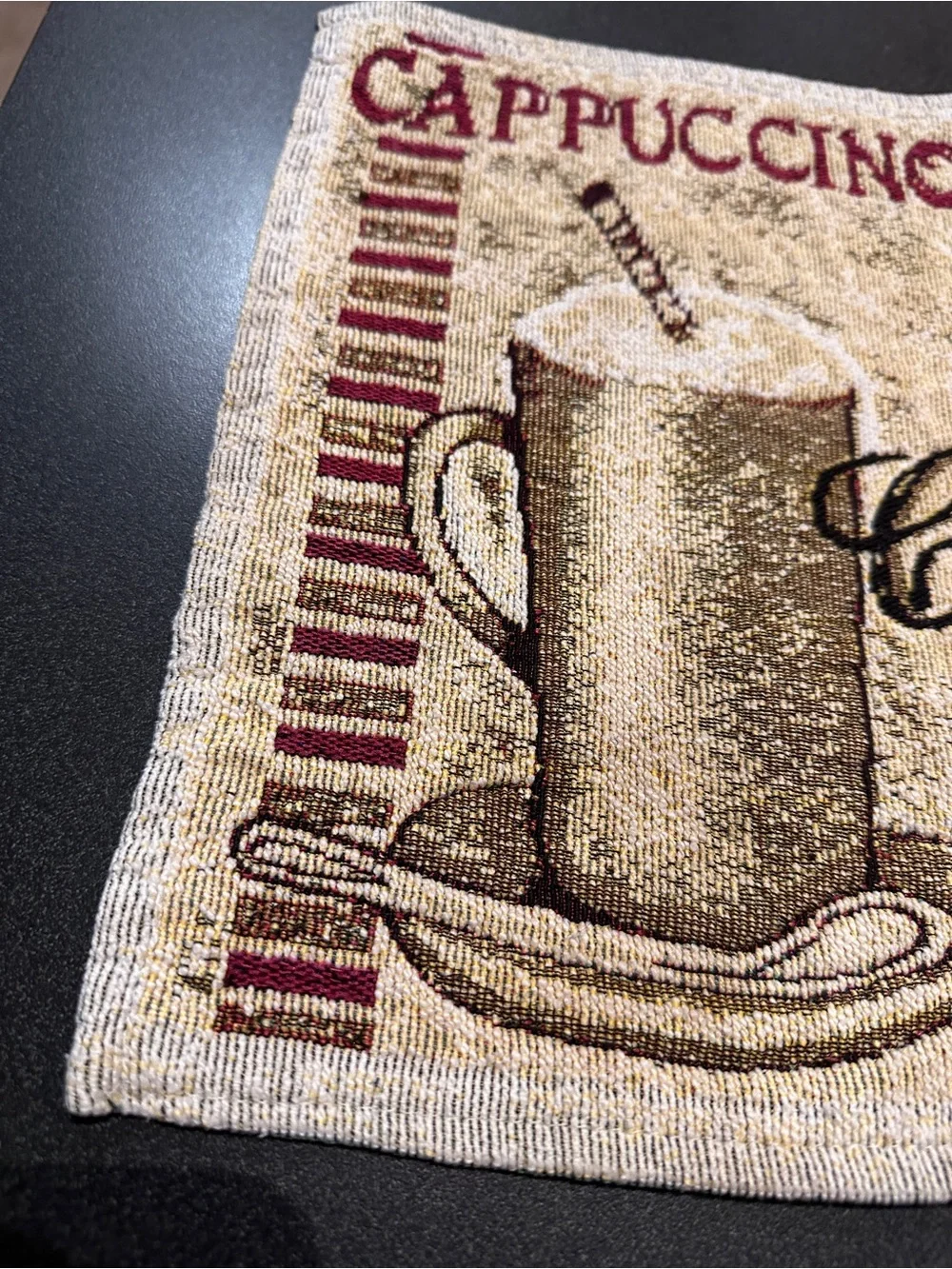 Set of 2 Coffee Cappuccino Tapestry Breakfast Table Placemat 15